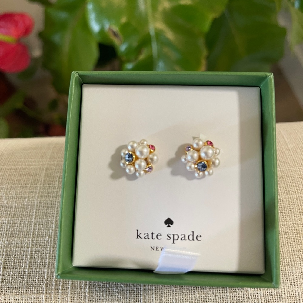 Kate Spade Pearl and Multicolor Stud Earrings